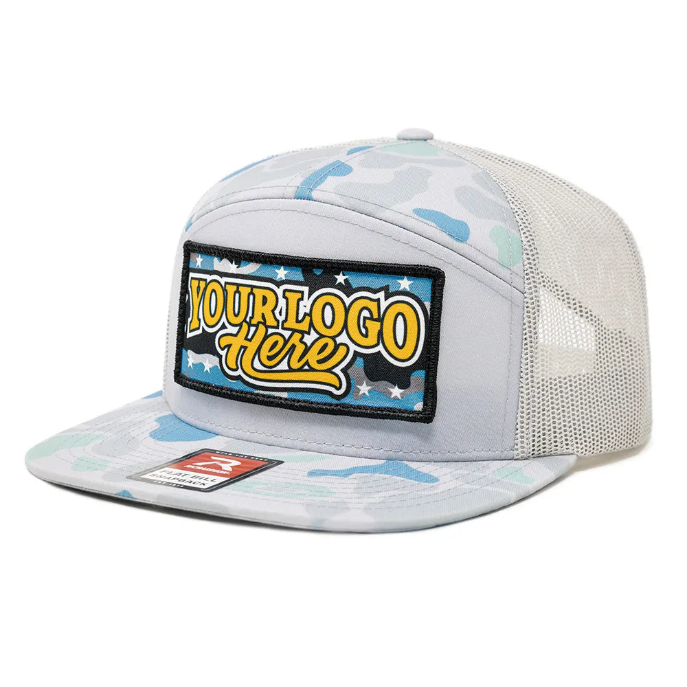 168-DS Richardson Seven Panel Dye Sublimation Patch Pattern Trucker Cap