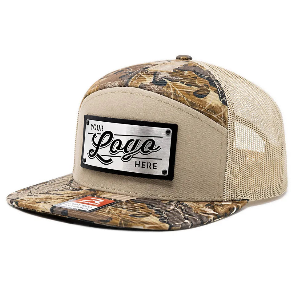 168-MP Richardson Seven Panel Metal Patch Pattern Trucker Cap