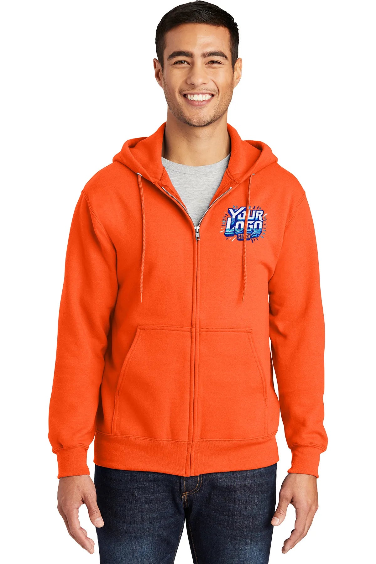 PC90ZH – Port & Company – Essential Fleece Full-Zip Hooded Sweatshirt.