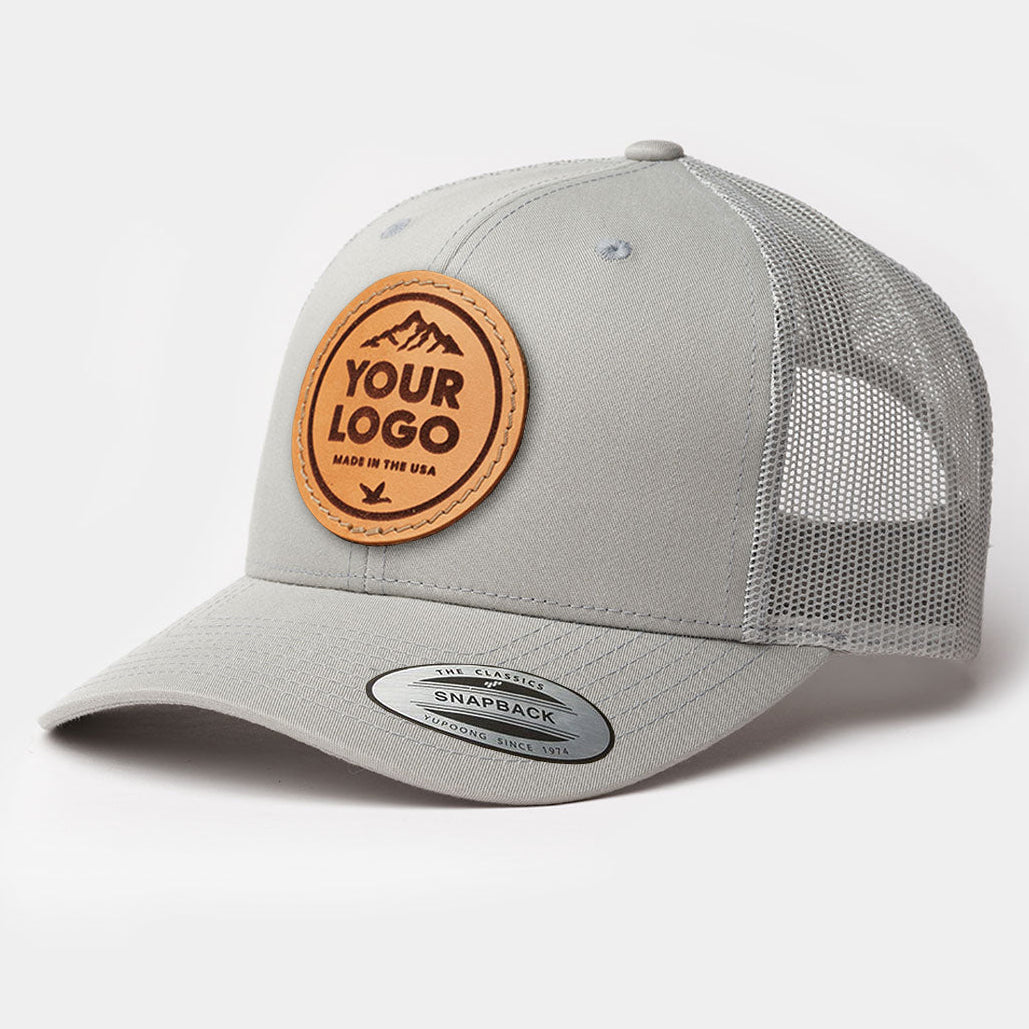 6606-LP Yupoong Leather Patch Trucker Cap