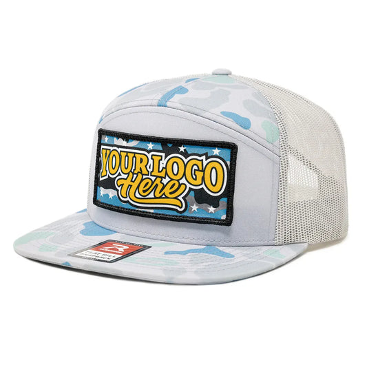 168-DS Richardson Seven Panel Dye Sublimation Patch Pattern Trucker Cap