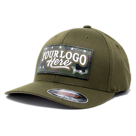 6277-CP Flexfit Wooly Combed Color/Printed Patch Hat