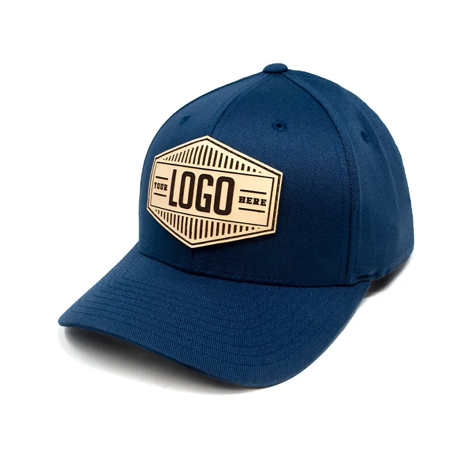 6277-LP Flexfit Wooly Combed Leather Patch Hat
